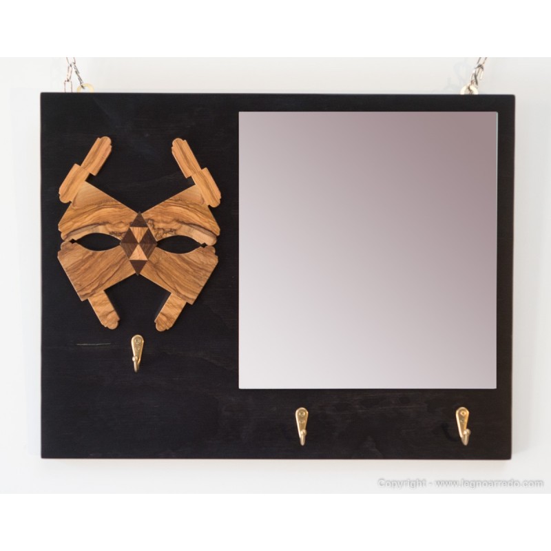 Appendiabiti da parete con specchio - OD02 - 40 cm X 51,5 cm