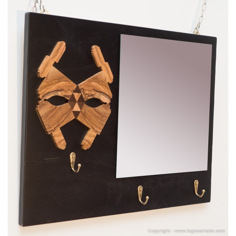 Appendiabiti da parete con specchio - OD02 - 40 cm X 51,5 cm