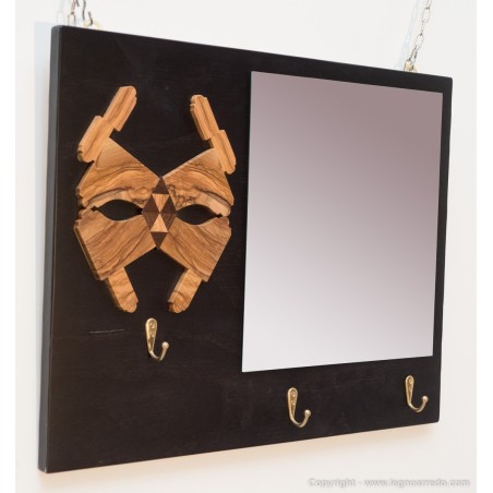 Appendiabiti da parete con specchio - OD02 - 40 cm X 51,5 cm